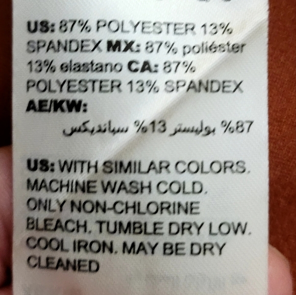 Chicos Rust Faux Leather Full Zip Elongated Jacket Size 12/14 - Picture 13 of 13